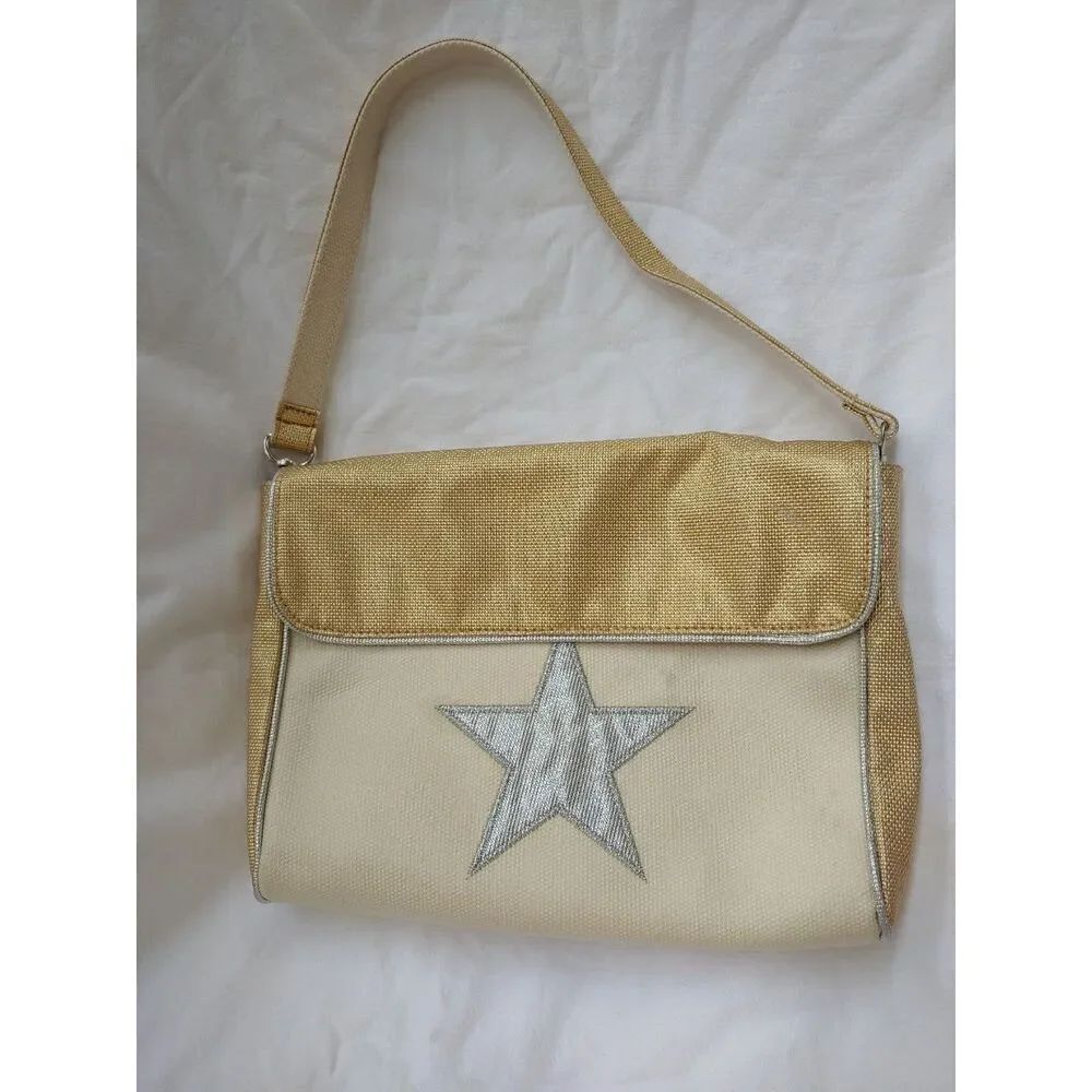 Dante Beatrix Women's Nylon/Plastic/Vinyl Cream/Gold/Silver Convertible Handbag.